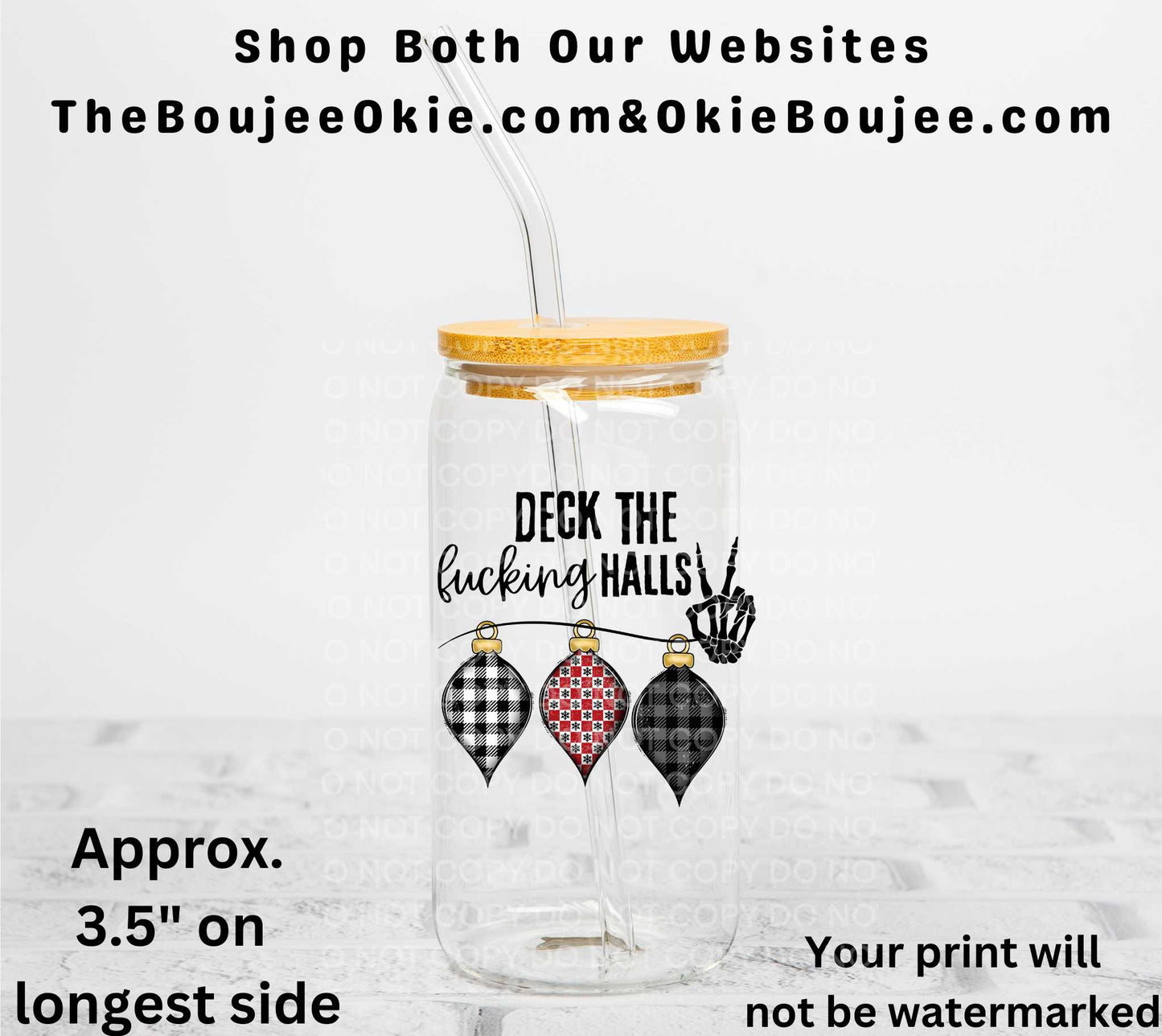 Deck The Fucking Halls UV DTF Decal Double Sided