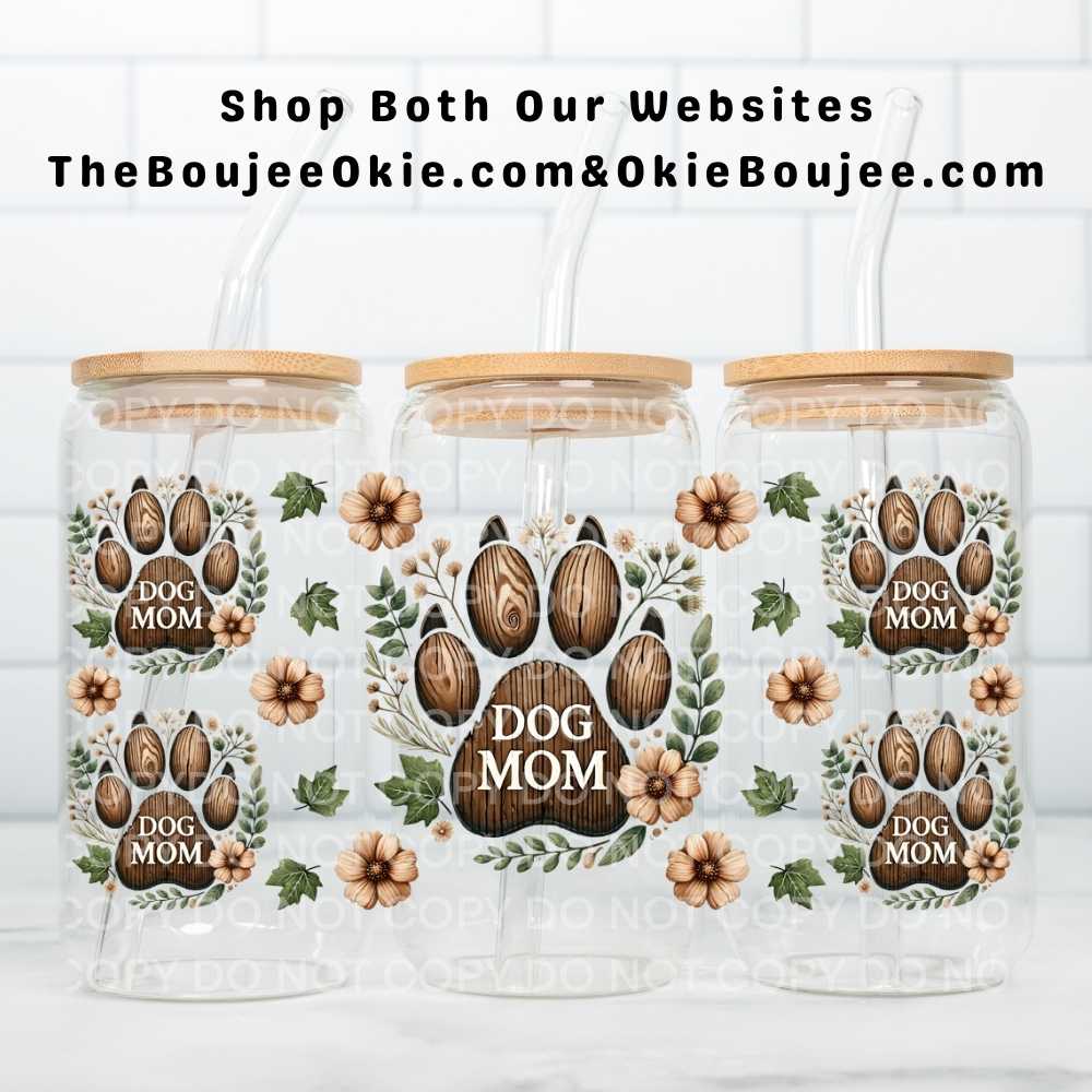 Dog Mom Paw Prints Uv Dtf Cup Wrap Double Sided