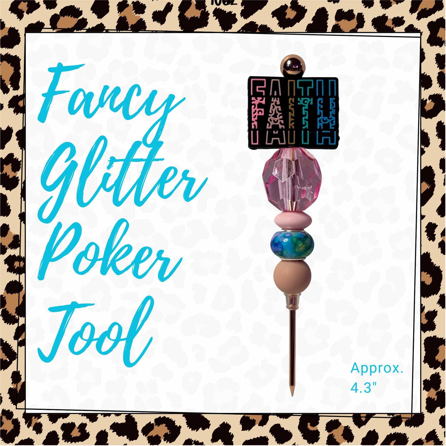 Fancy Beaded Glitter Poker Tool-Faith