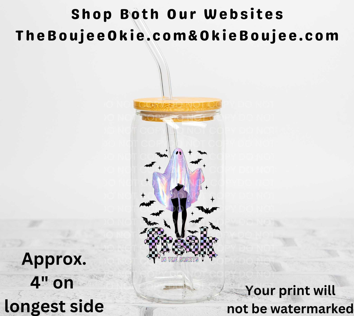 Freak In The Sheets Pretty Ghost UV DTF Decal Double Sided