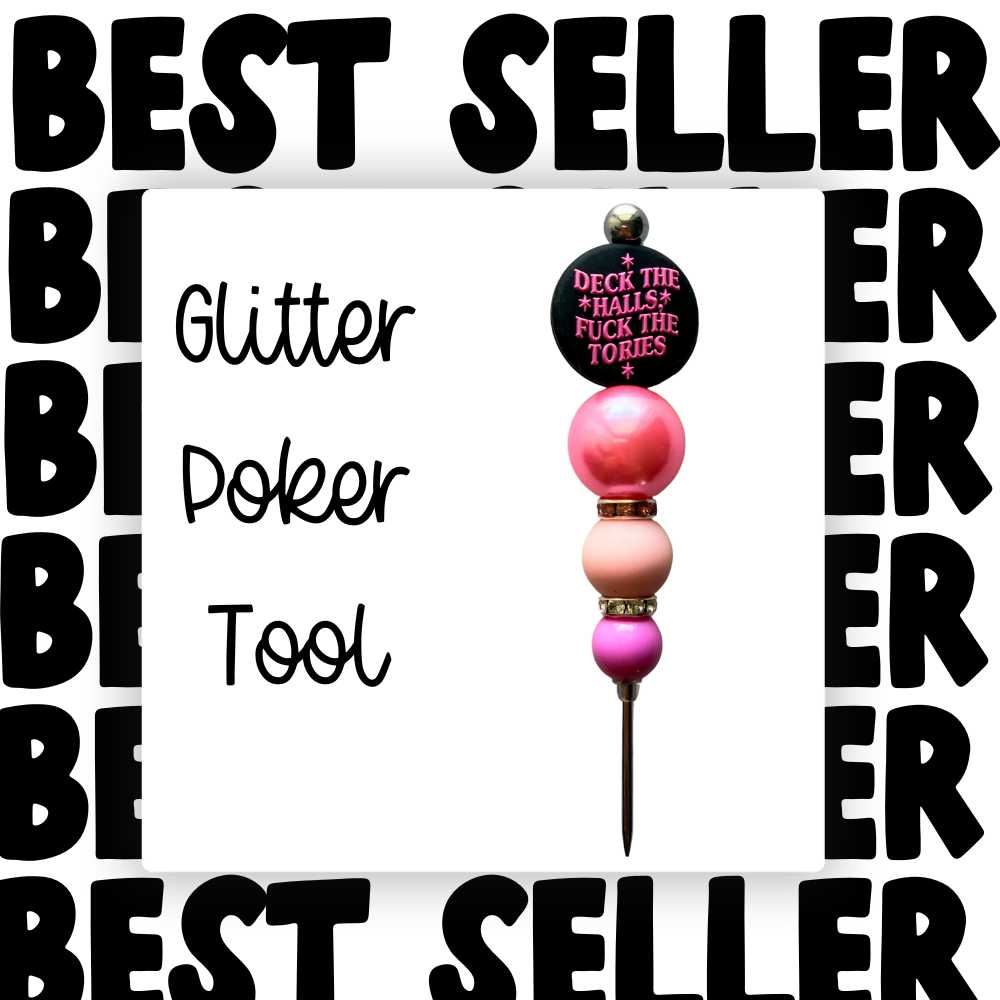 Fancy Beaded Glitter Poker Tool-Deck The Halls F The Tories