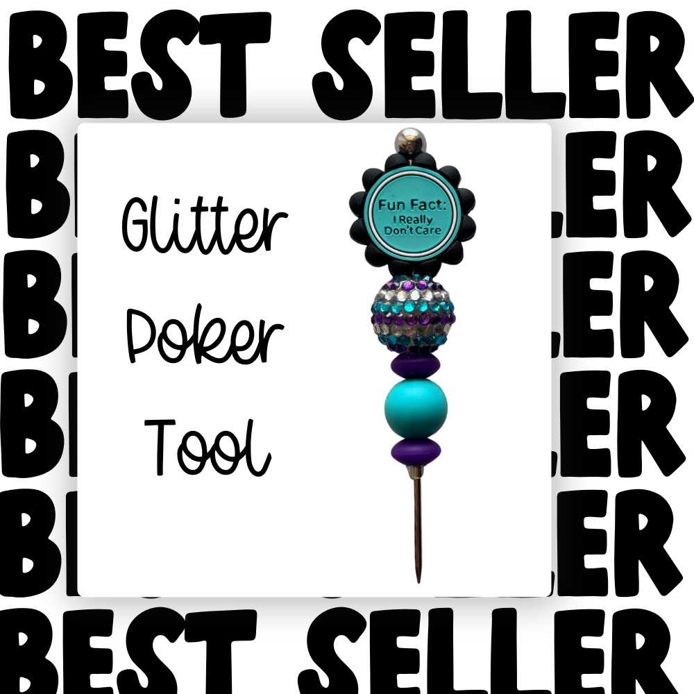 Fancy Beaded Glitter Poker Tool-Fun Fact I Really Don't Care