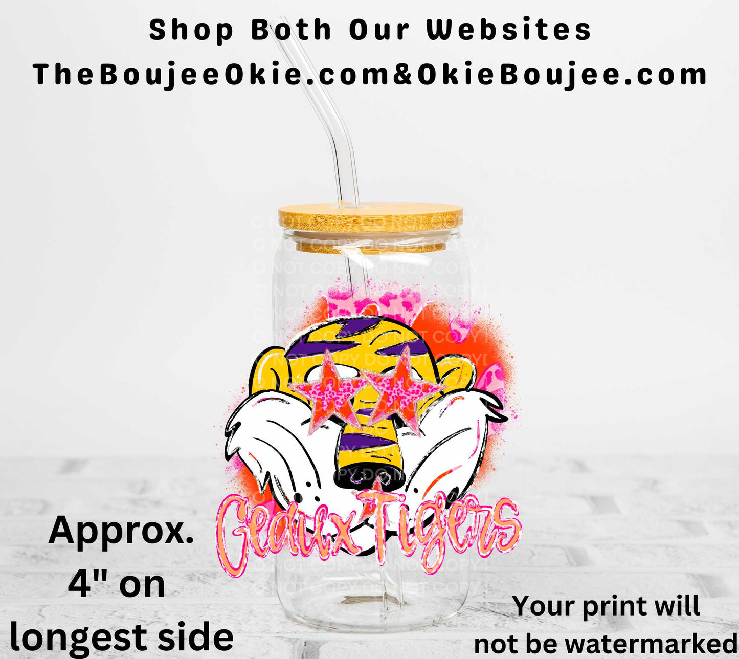 Geaux Tigers UV DTF Decal Double Sided