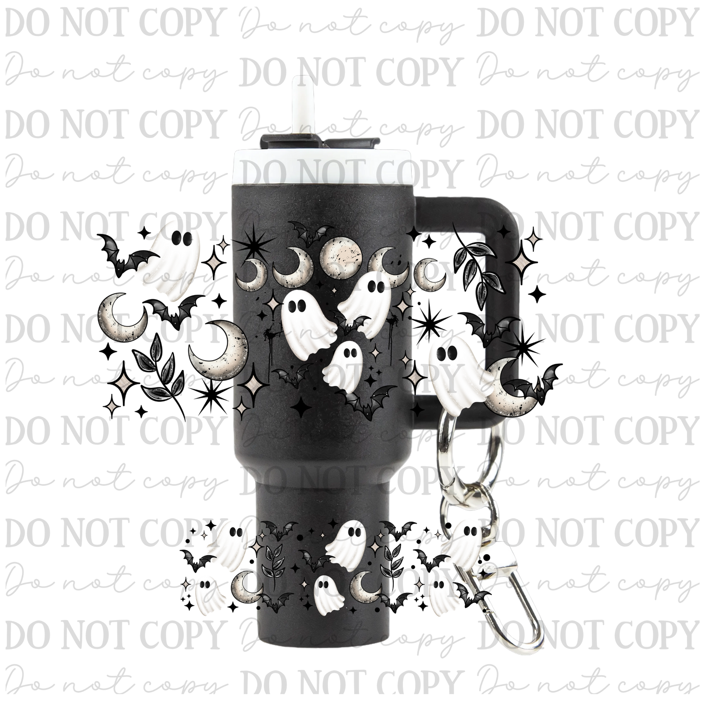 Ghosts & Moons Uv Dtf Wrap For Mini Tumbler Keychains