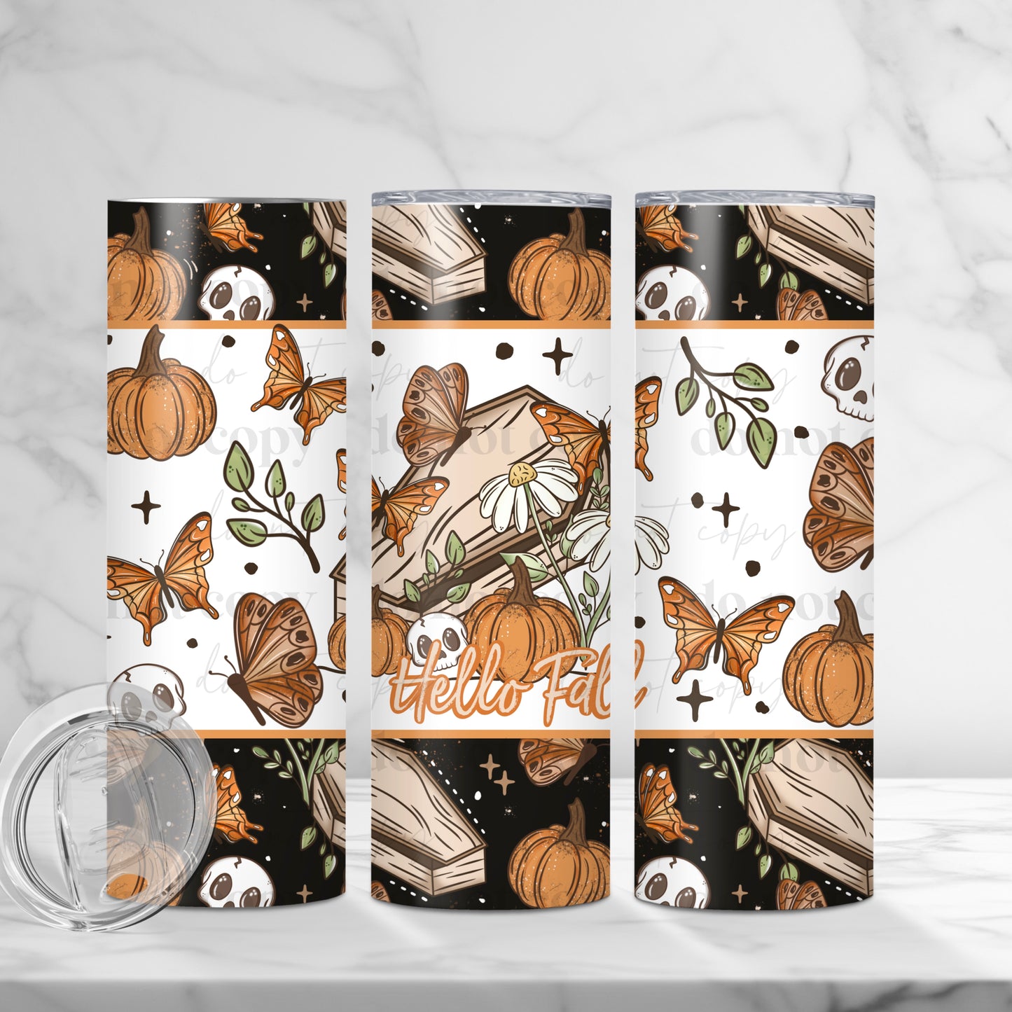 Hello Fall 20oz Skinny Tumbler Sublimation Print