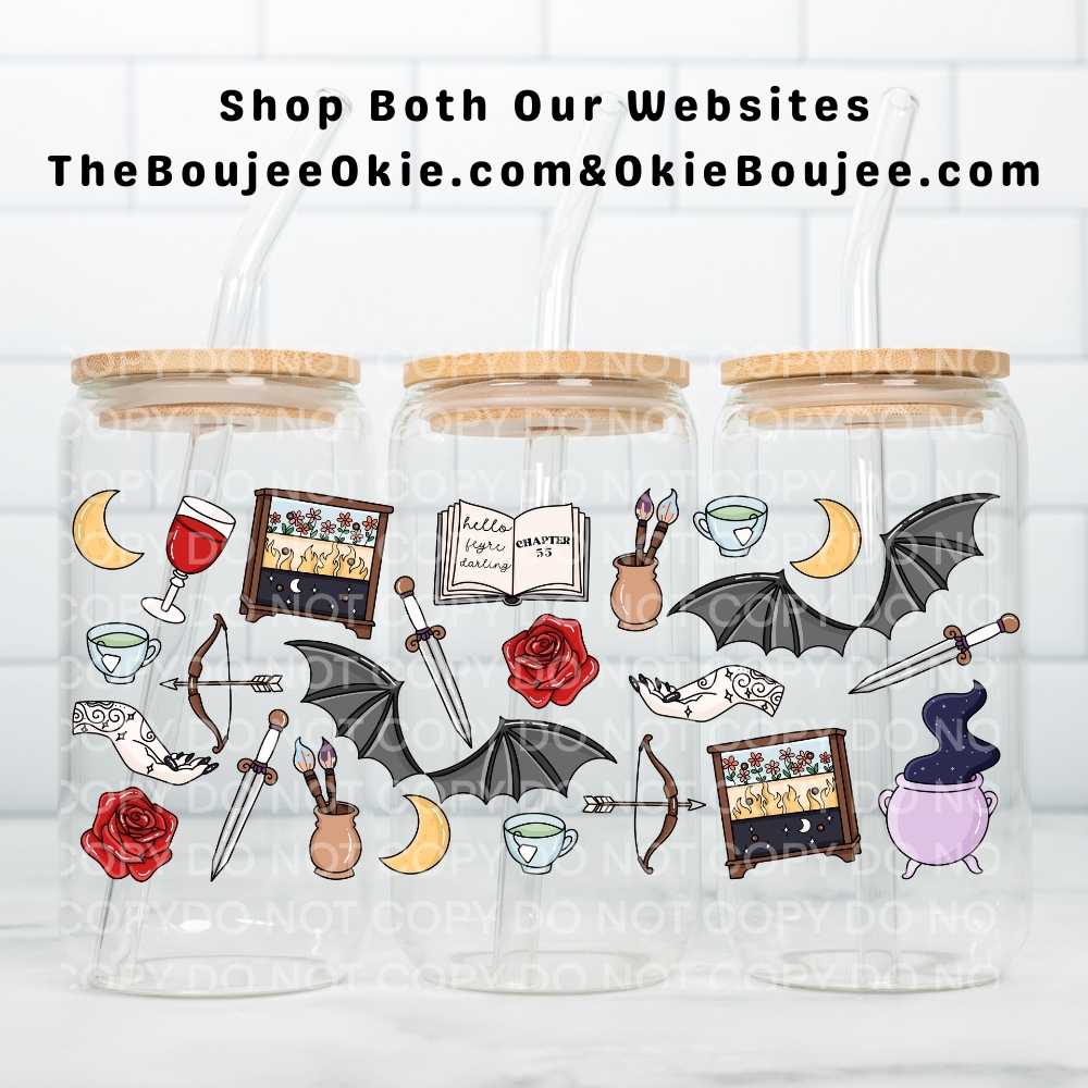 Hello Feyre Darling Chapter 55 UV DTF Double-Sided Wrap – 16oz Glass Can & Tumbler Design