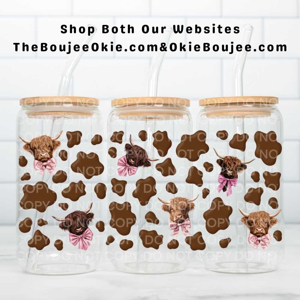 Highland Cow Print Uv Dtf Wrap