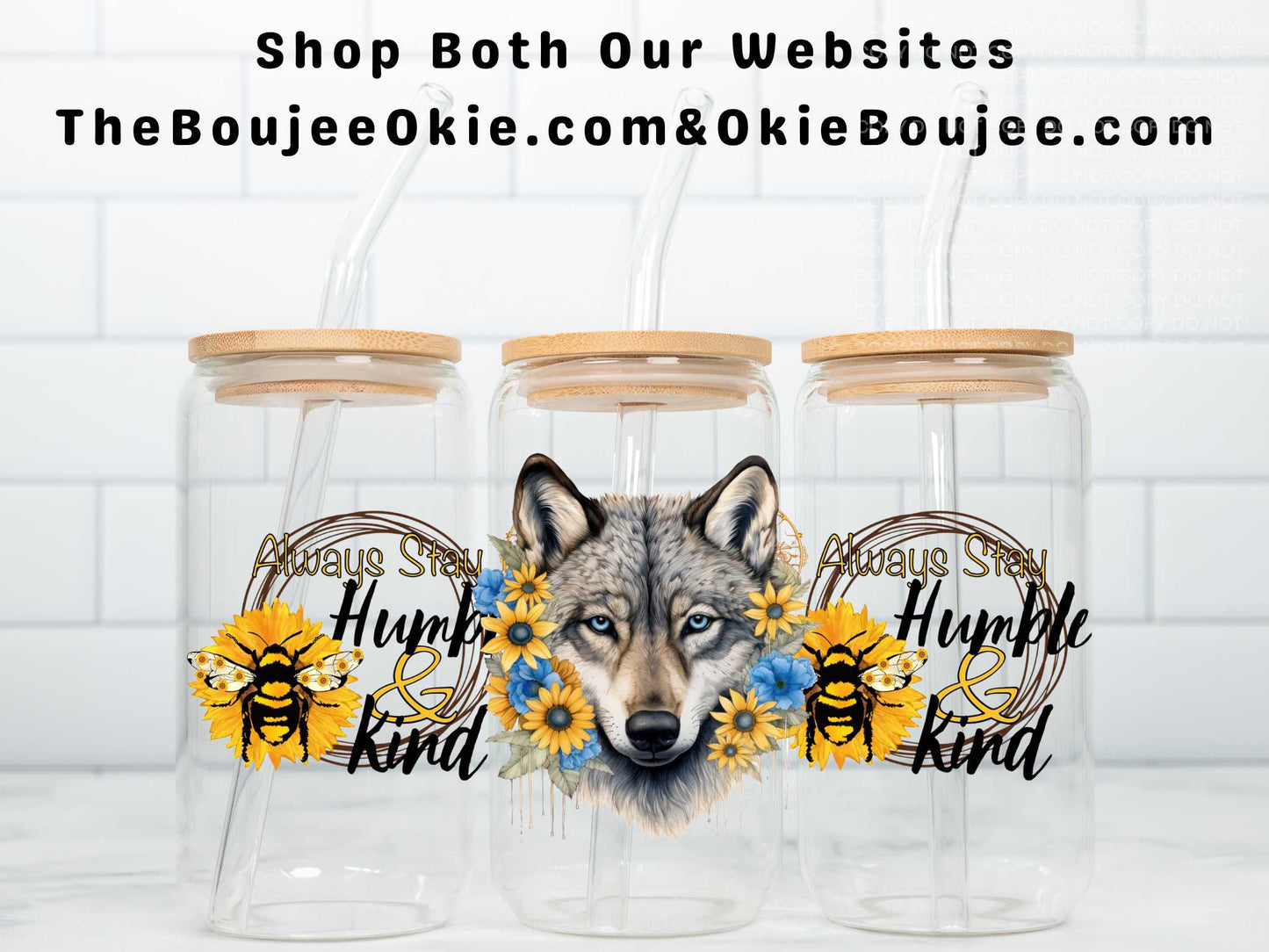 Stay Humble & Kind Wolf Uv Dtf Wrap