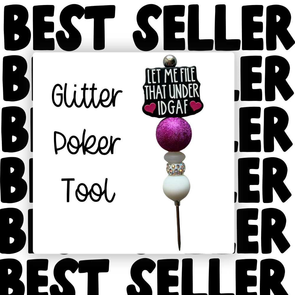Fancy Beaded Glitter Poker Tool-Let Me File That Under IDGAF