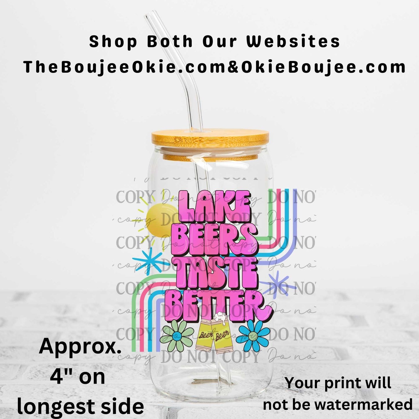 Lake Beers Taste Better Uv Dtf Decal Double Sided