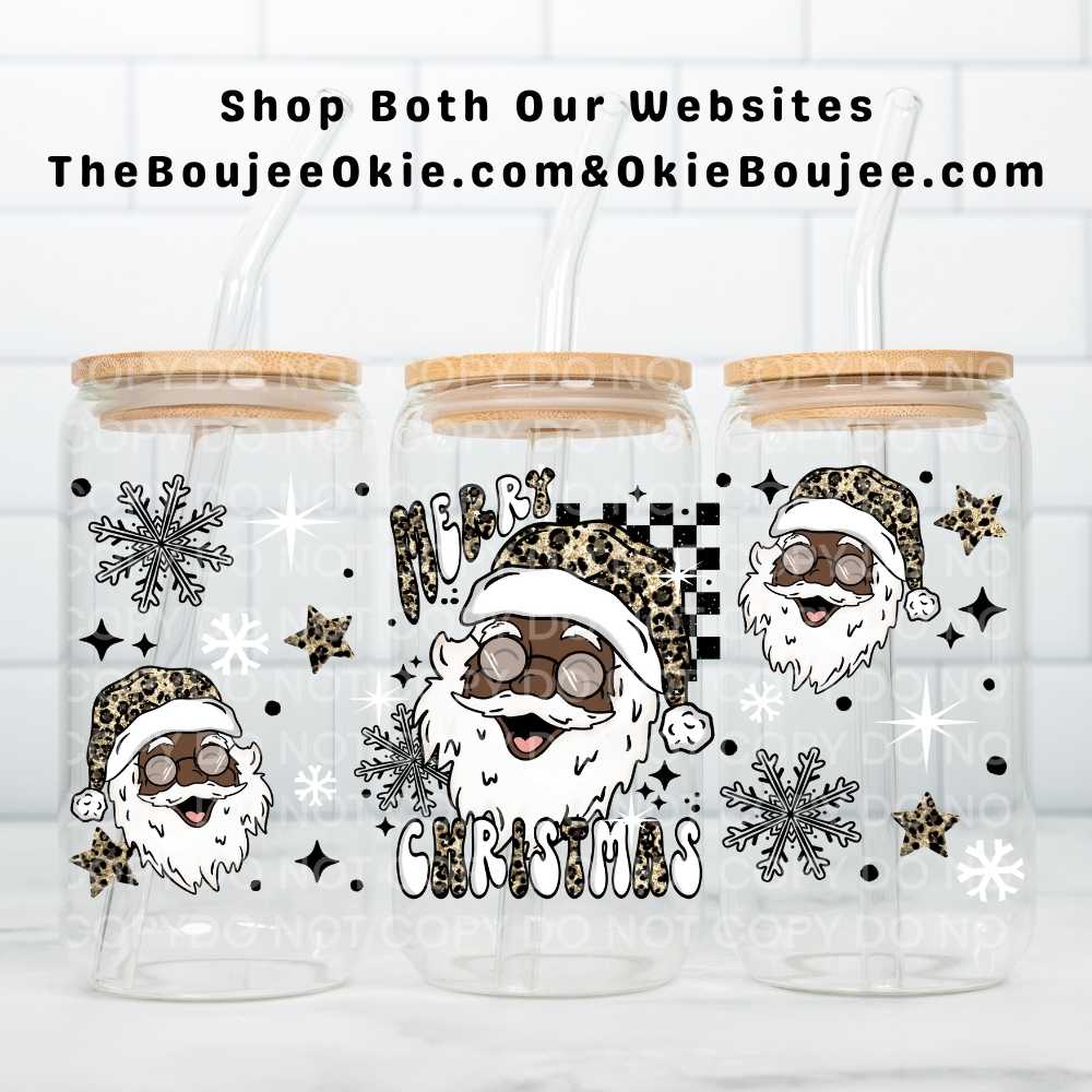 Leopard Print Santa Uv Dtf Wrap Brown Santa