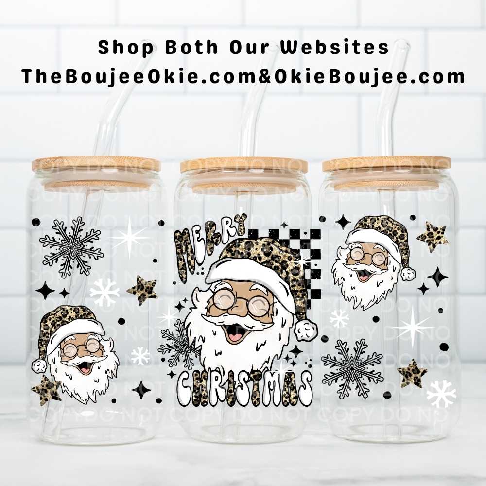 Leopard Print Santa Uv Dtf Wrap Light Santa