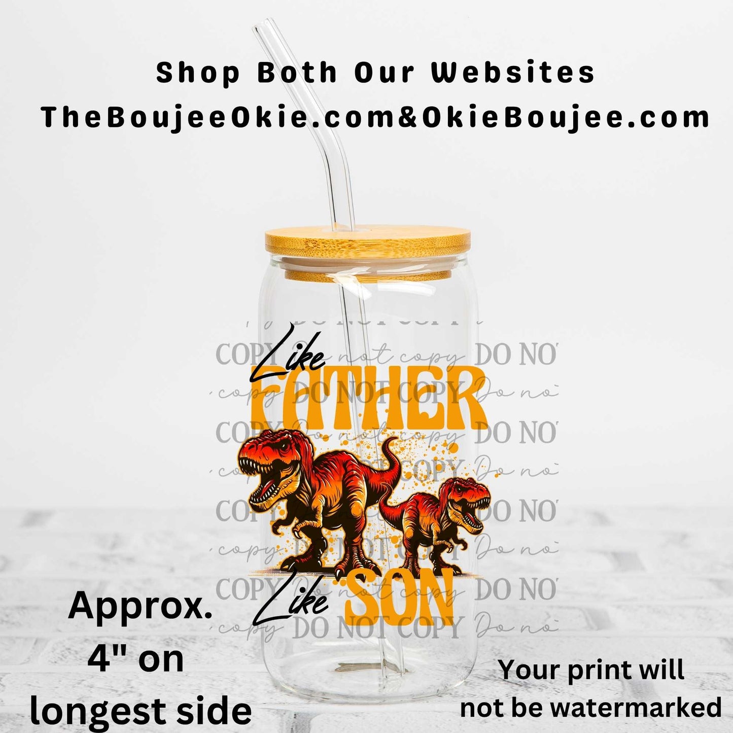 Like Father Like Son Uv Dtf Decal Double Sided