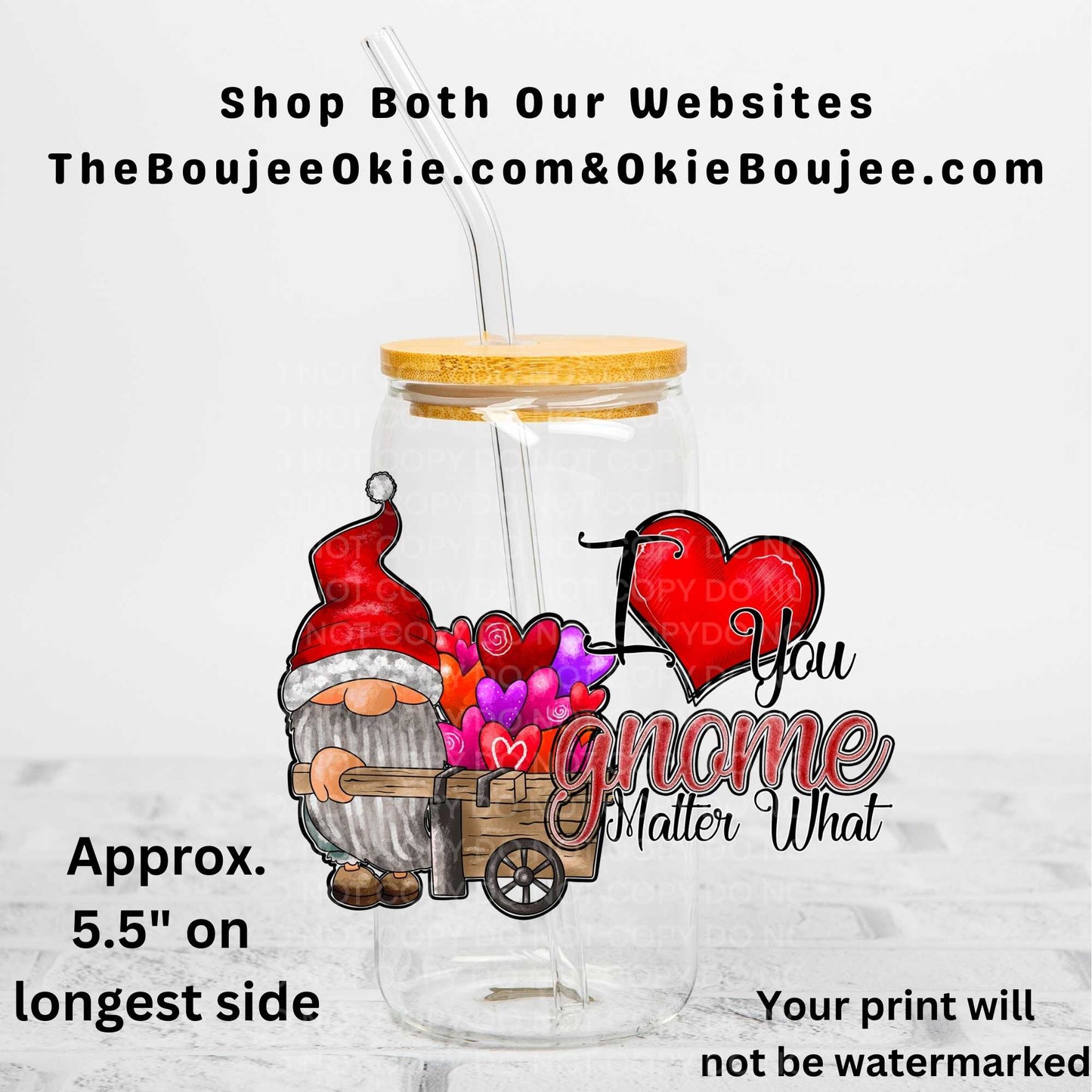 I Love You Gnome Matter What Uv Dtf Decal