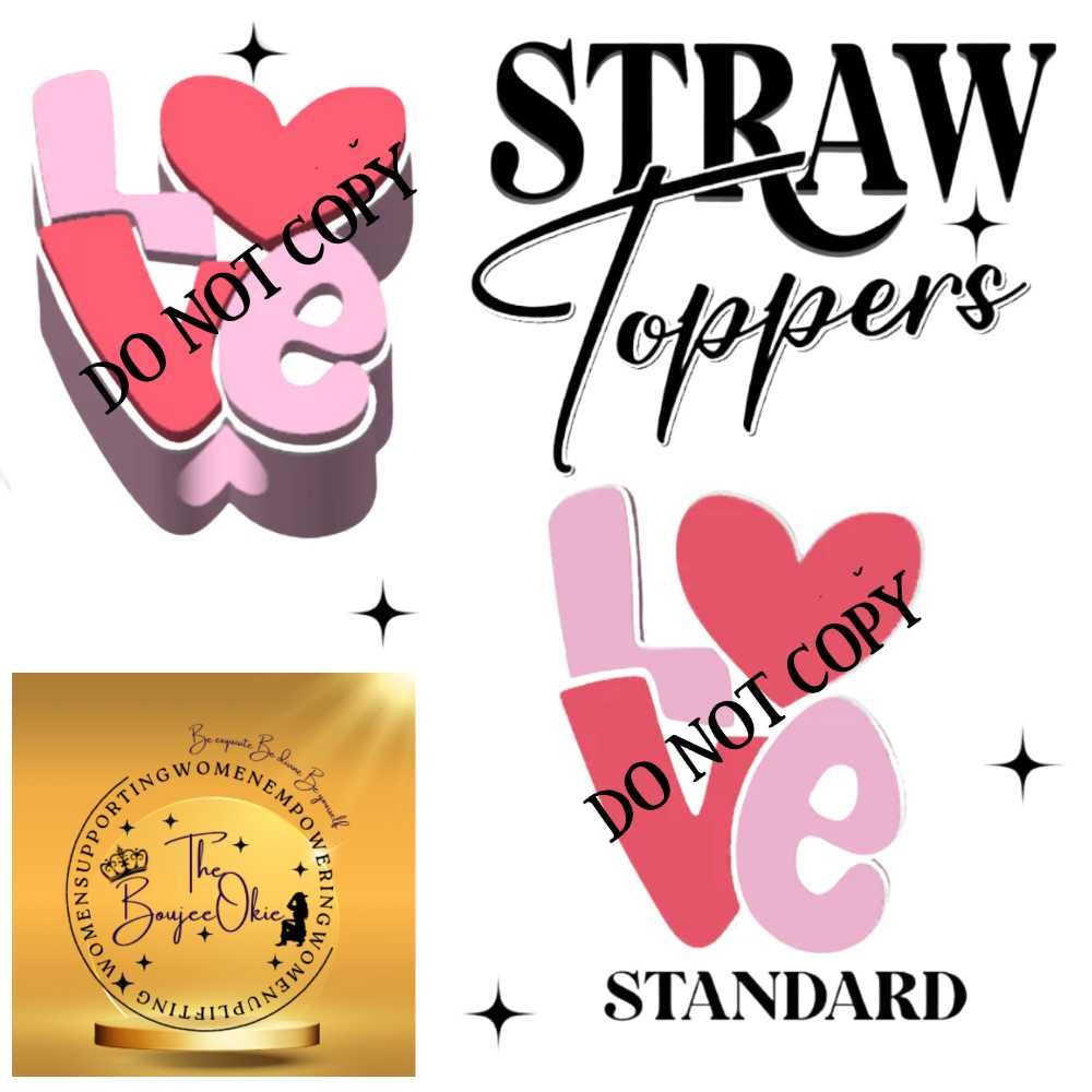 Love Straw Topper For Standard Straws