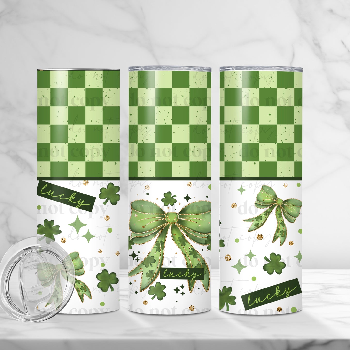 Lucky Bow 20oz Skinny Tumbler Sublimation Print