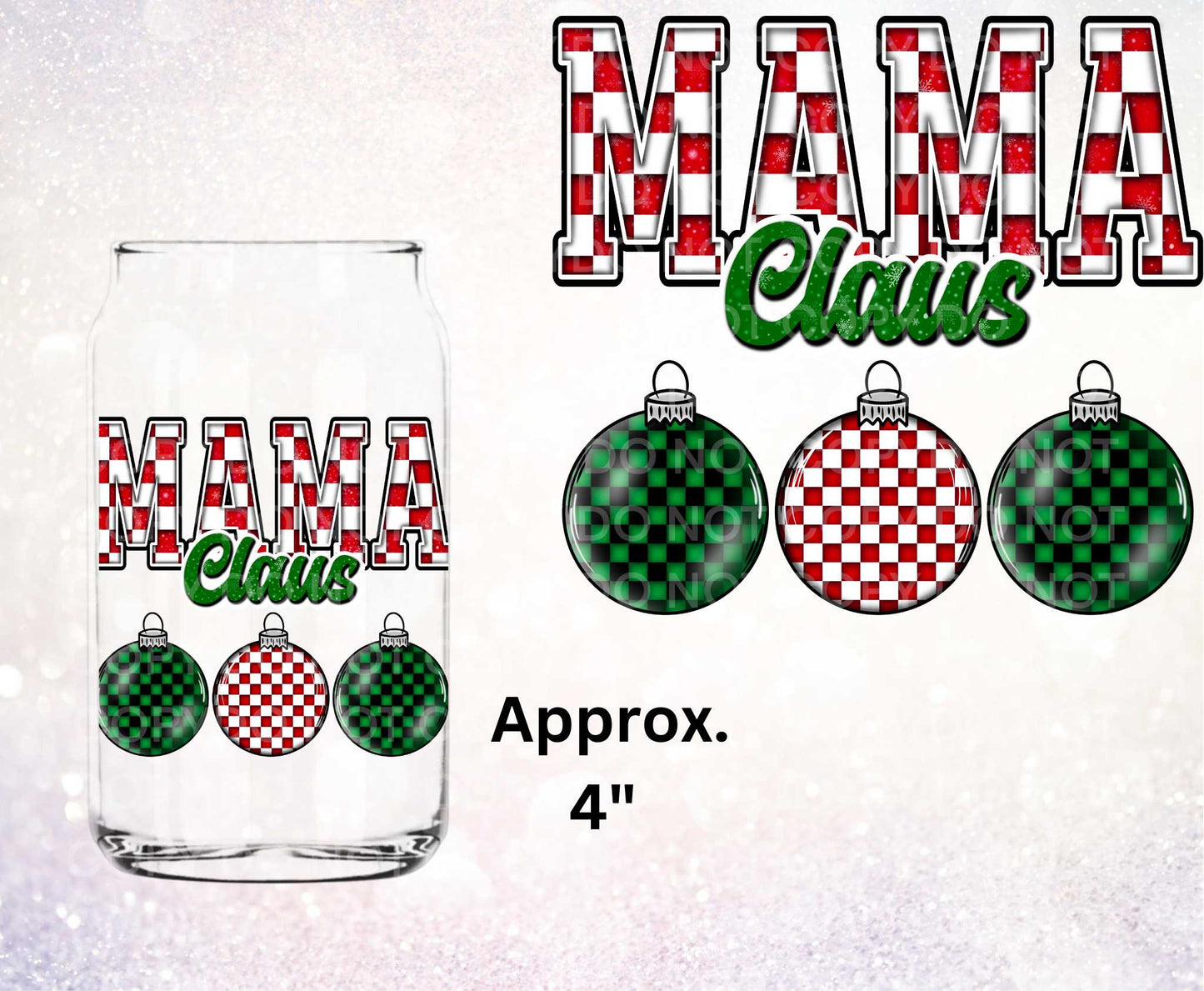 Mama Claus UV DTF Decal | Christmas