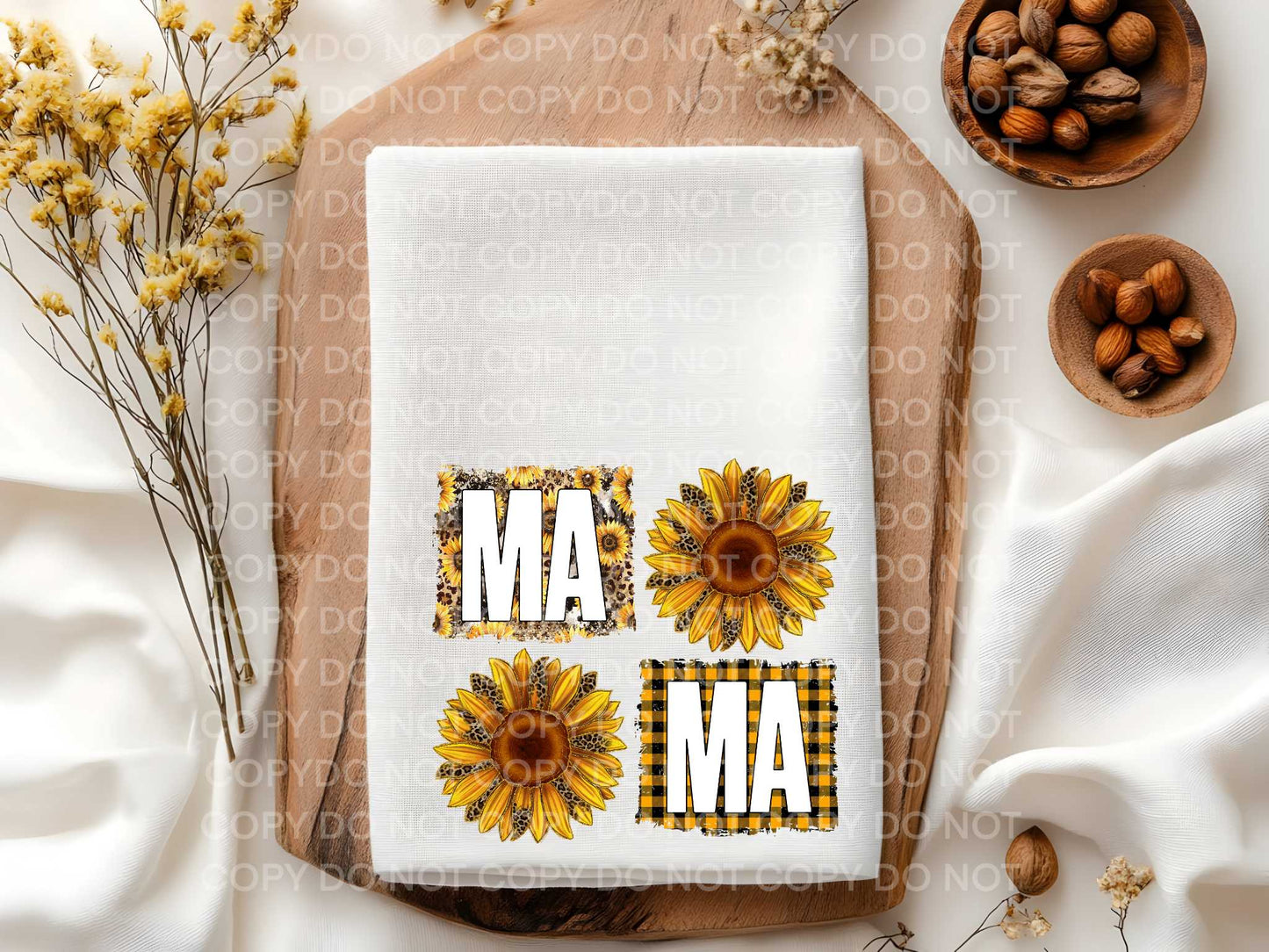 Mama Sunflowers Towel Sublimation Print