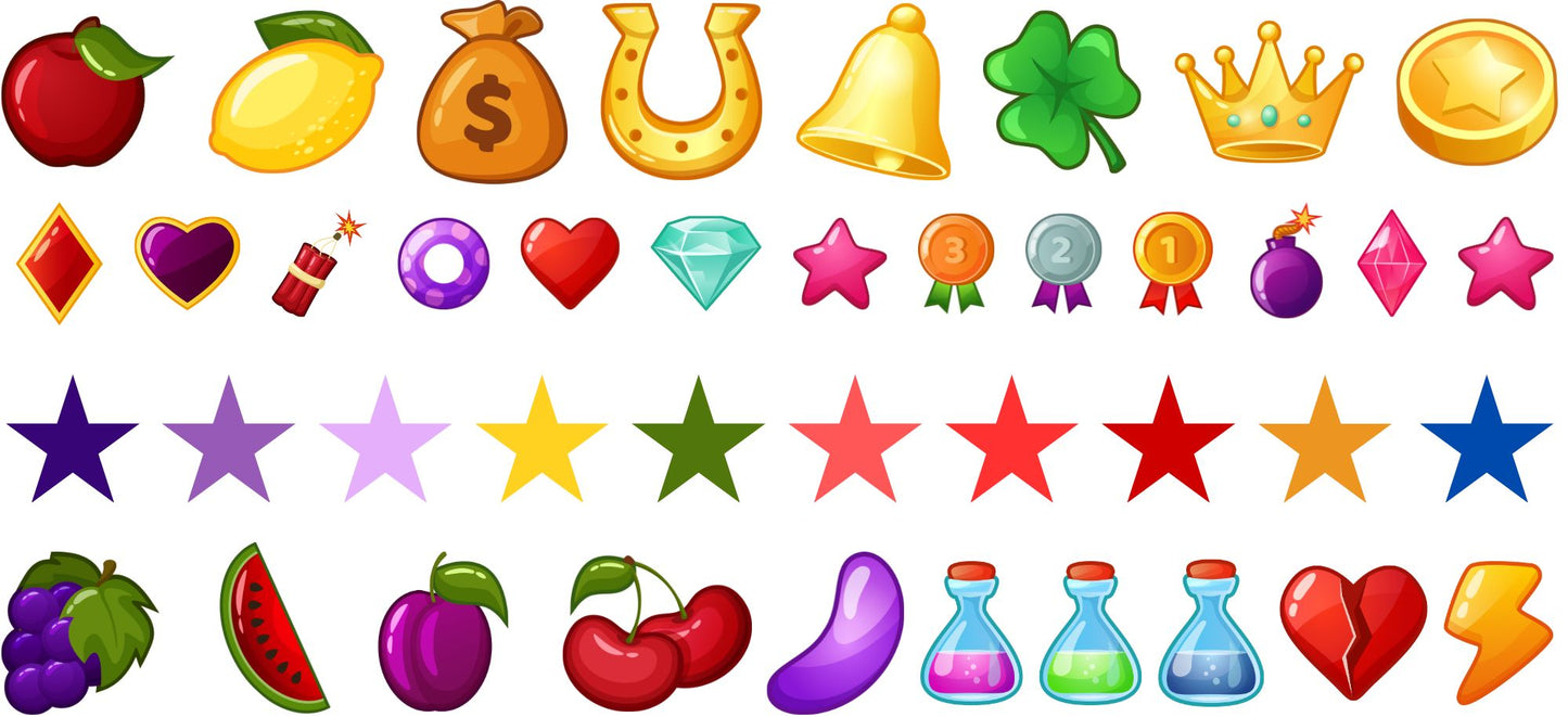 Stars Fruit Misc Clip Art Elements Uv Dtf Wrap