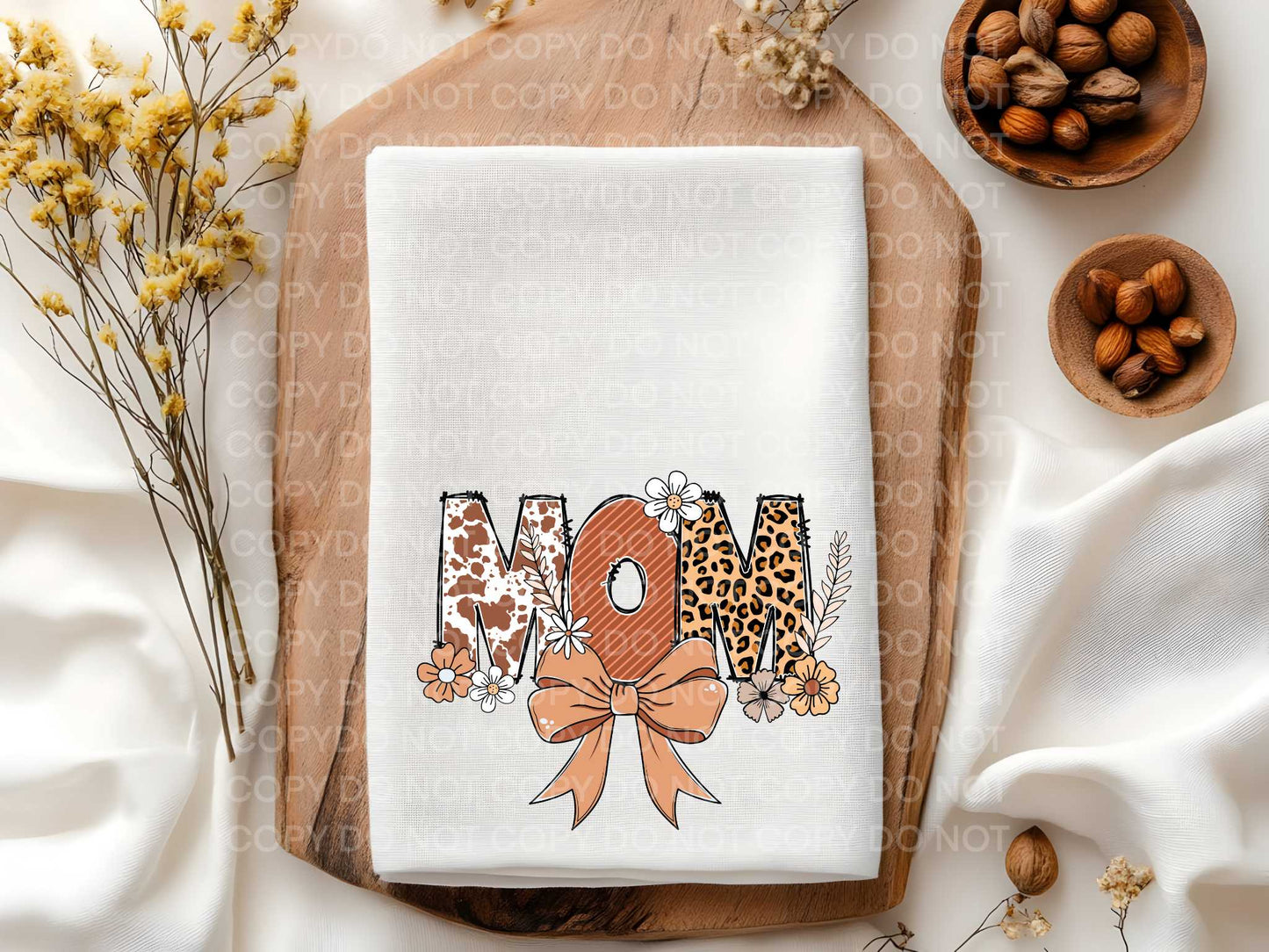 Mom Western Floral Towel Sublimation Print