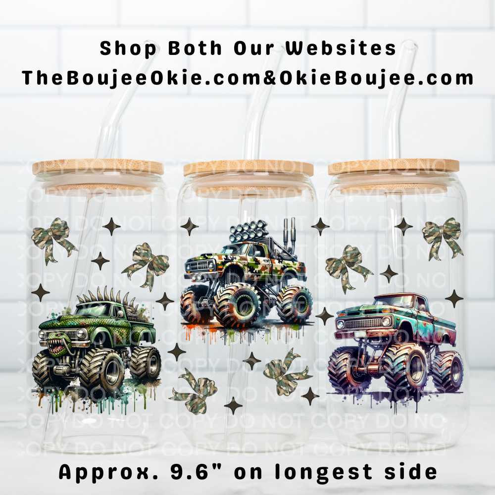Monster Trucks Uv Dtf Wrap Double Sided