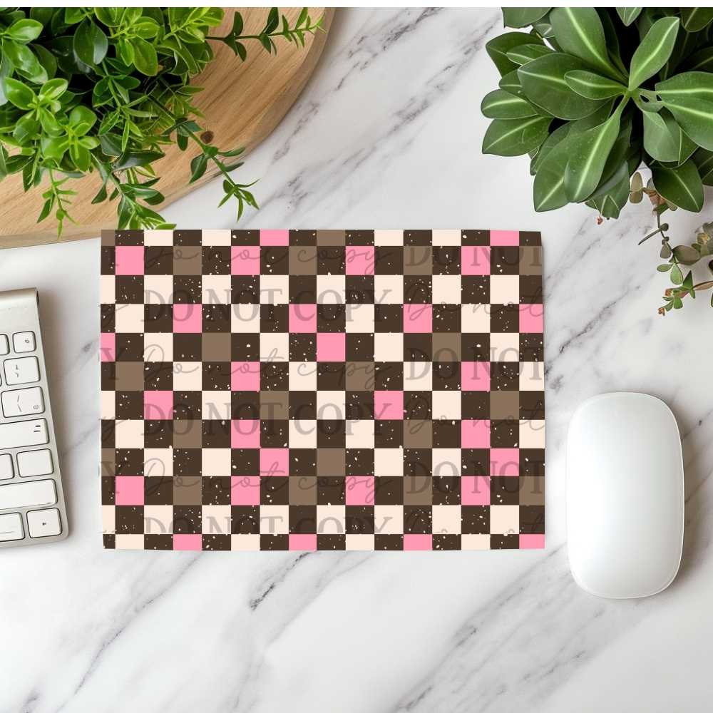 Plaid Pink & Browns Mousepad Sublimation Print