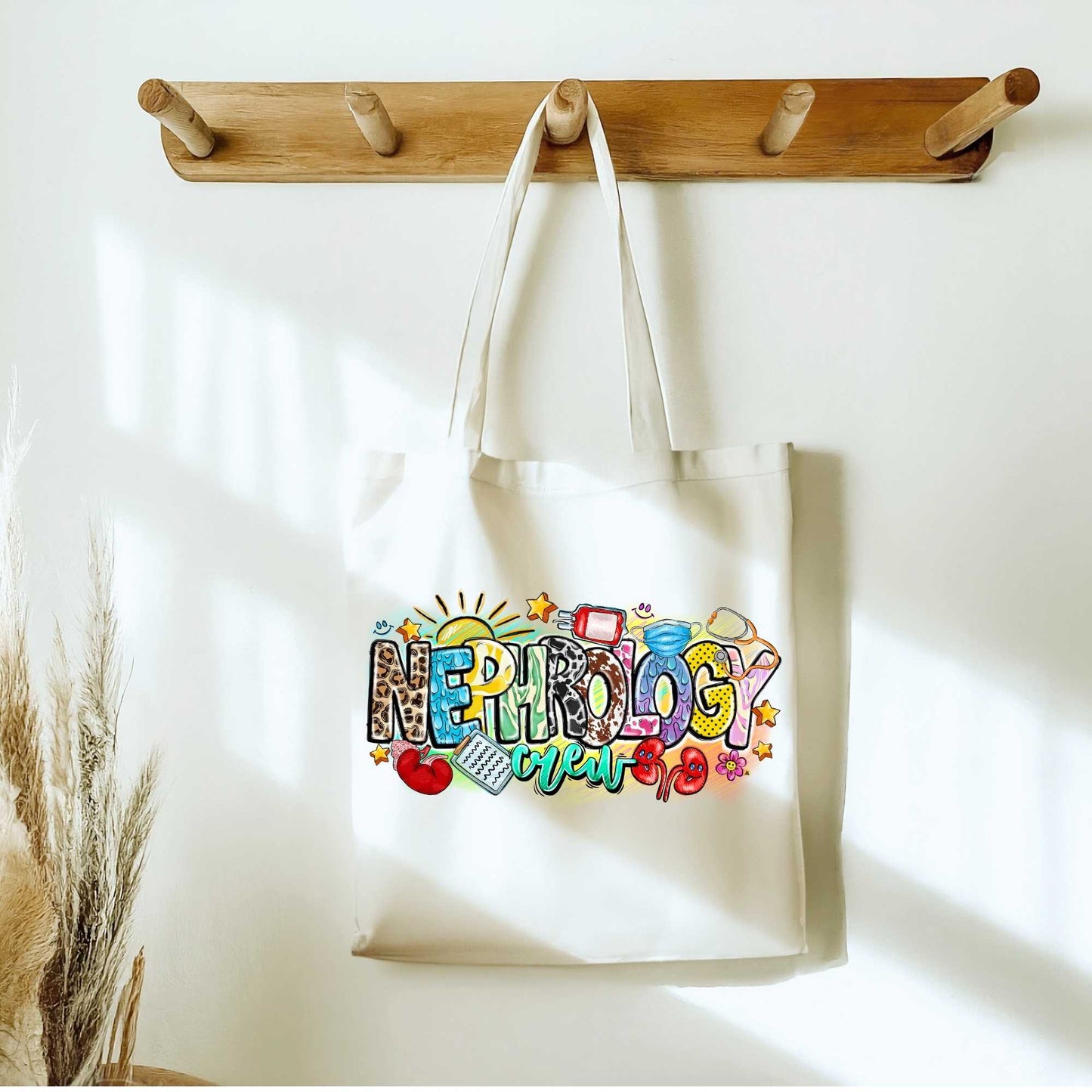 Nephrology Crew Tote Bag Sublimation Print