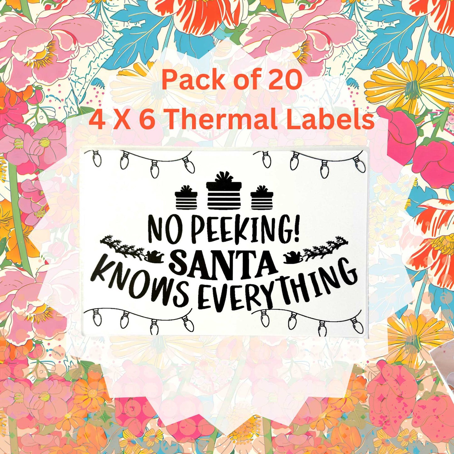 No Peeking Pack of 20 Thermal Label Shipping Packaging Stickers