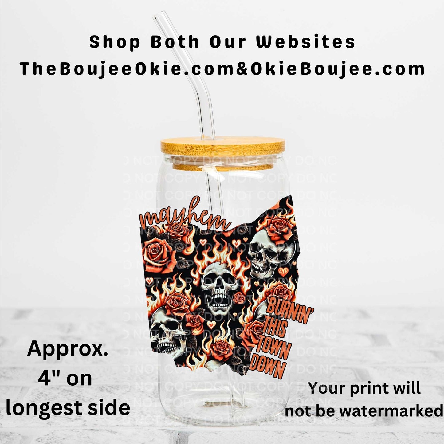 Ohio Mayhem Burnin' This Town Down Uv Dtf Decal