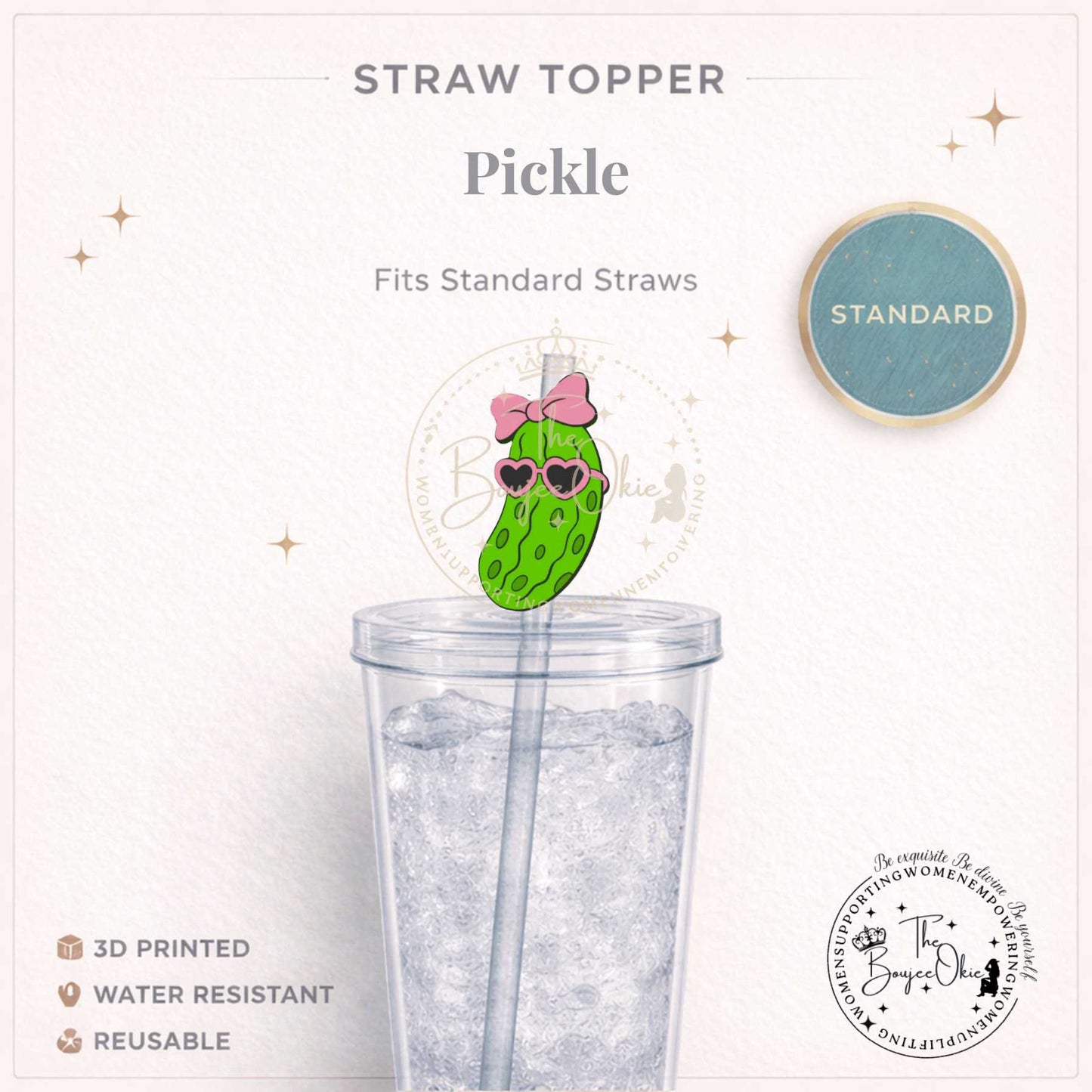 Pickle Straw Topper For Standard Straws