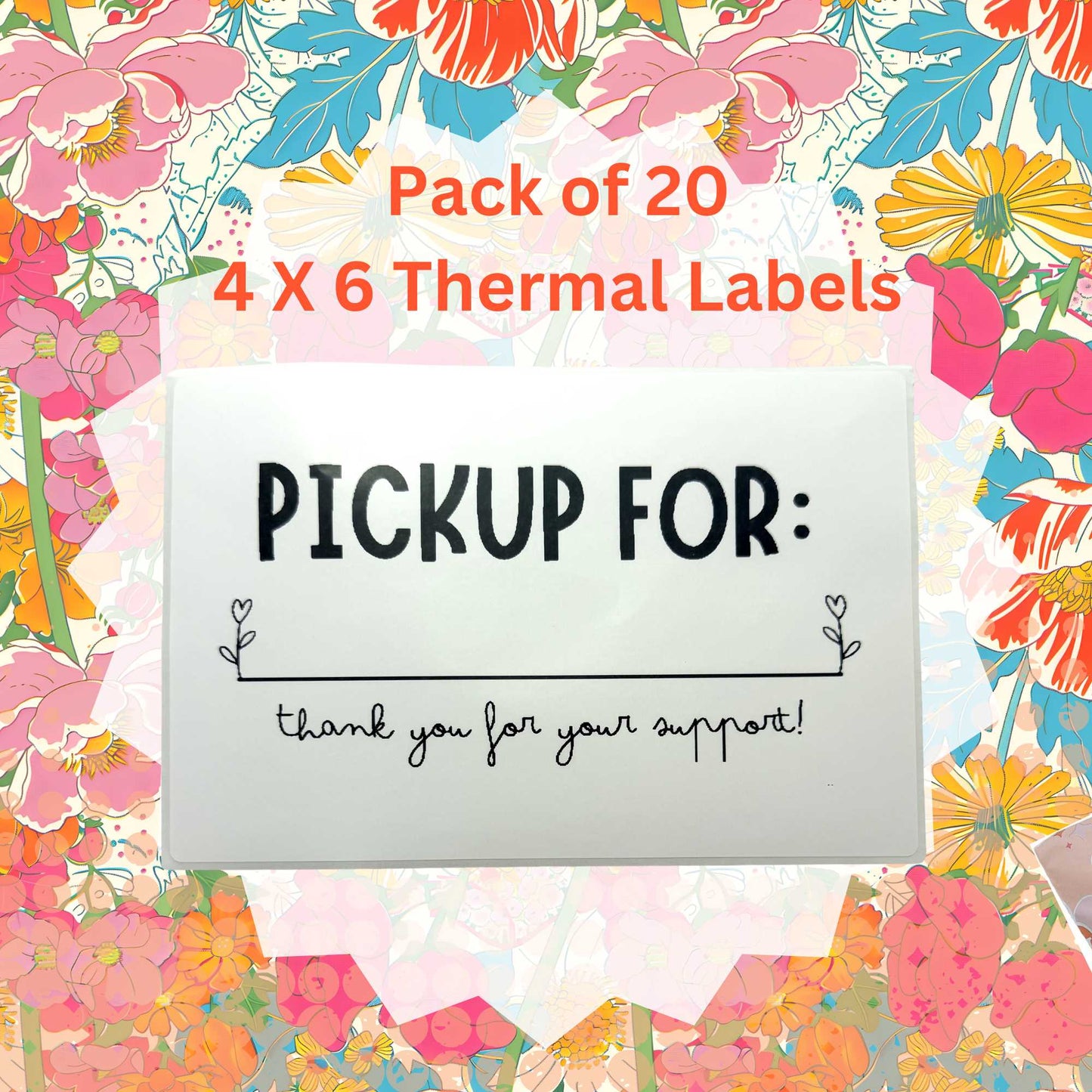 Pack of 20 Pickup For Thermal Label Shipping Packaging Stickers