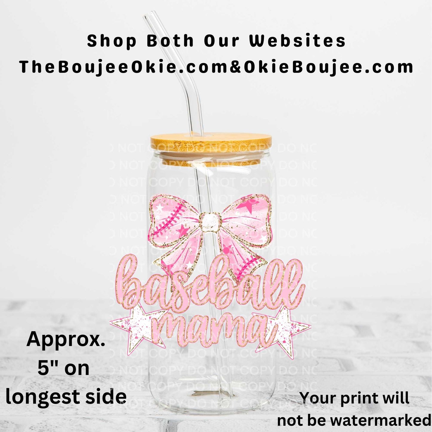 Baseball Mama UV DTF Decal Double Sided