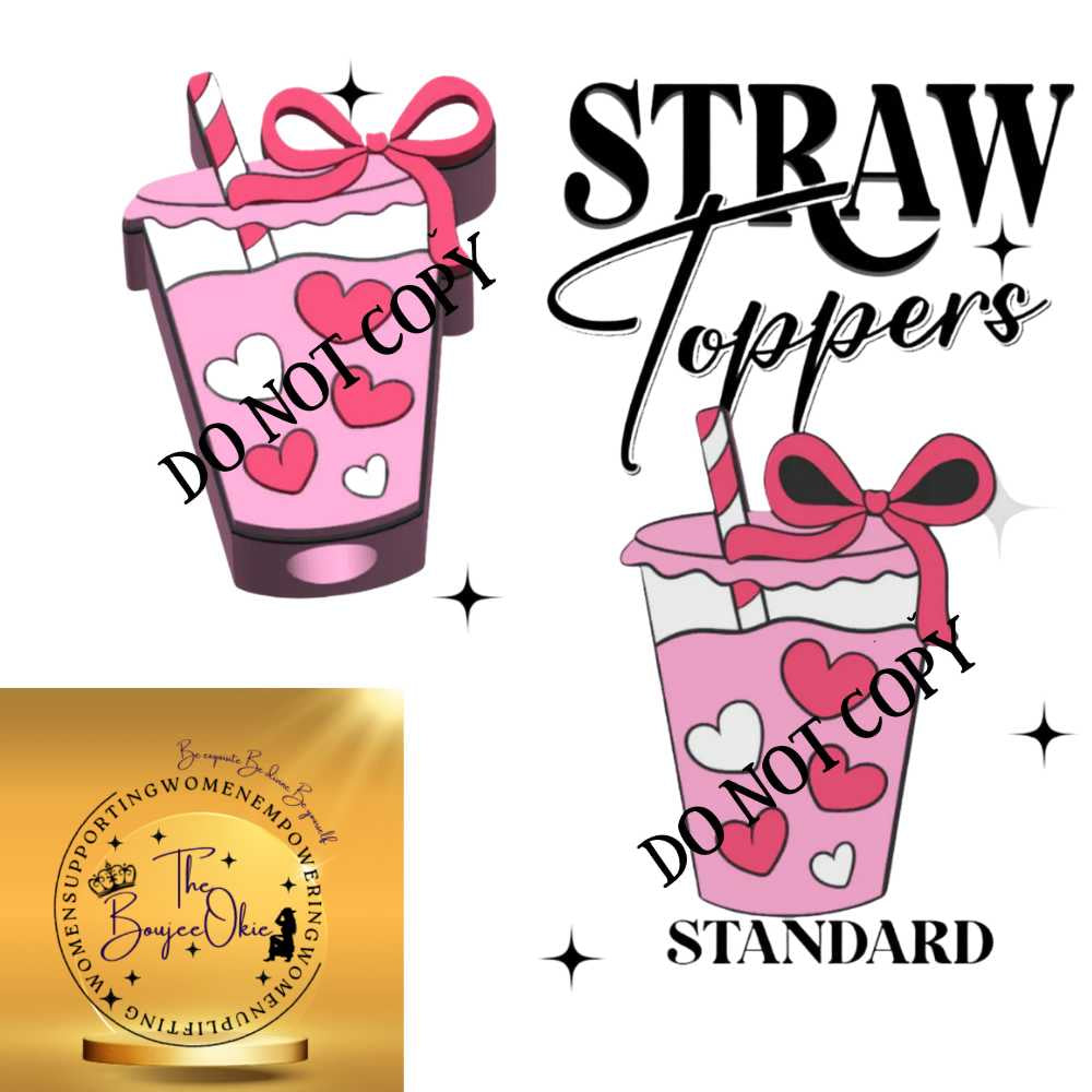Pink Drink Straw Topper For Standard Straws