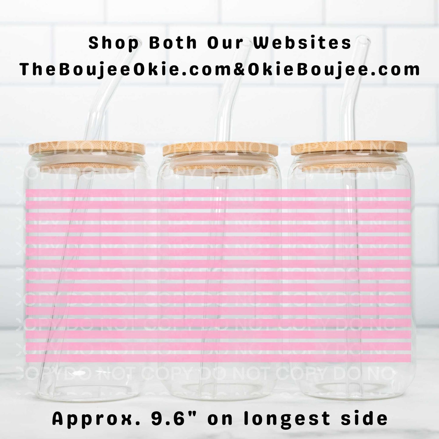 Pink Strips Stripes UV DTF Wrap Or Elements & Clip Art Sheet – Double Sided Cup Wrap Size