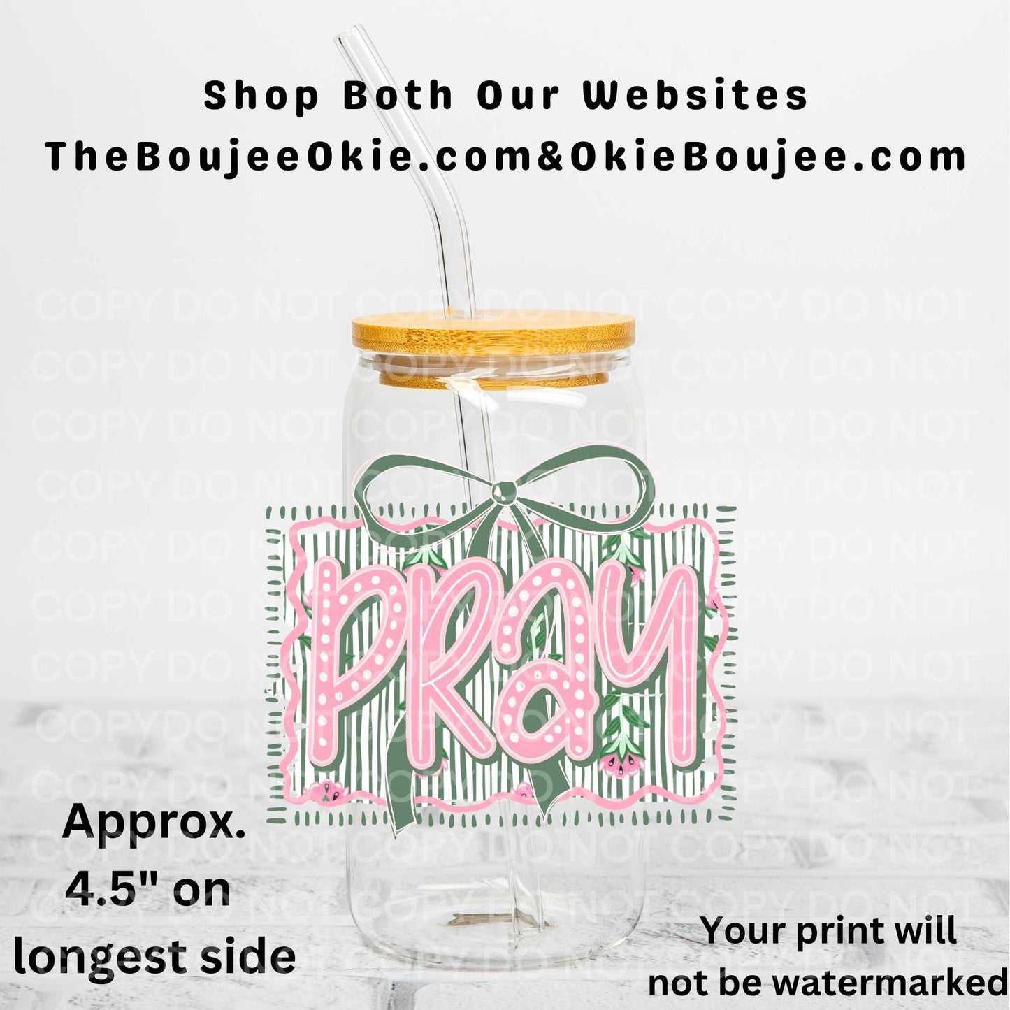 Pray Trendy Stripes Uv Dtf Decal