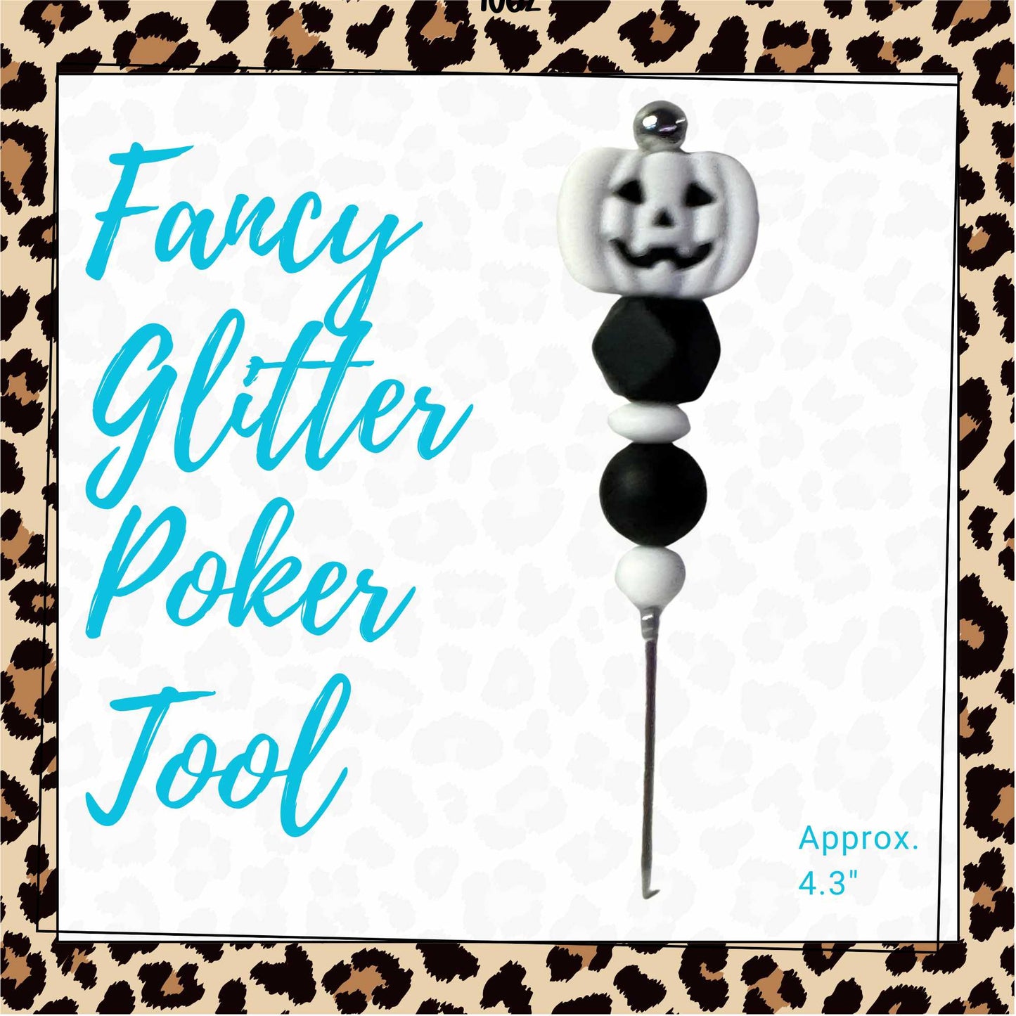 Fancy Beaded Glitter Poker Tool-White Pumpkin