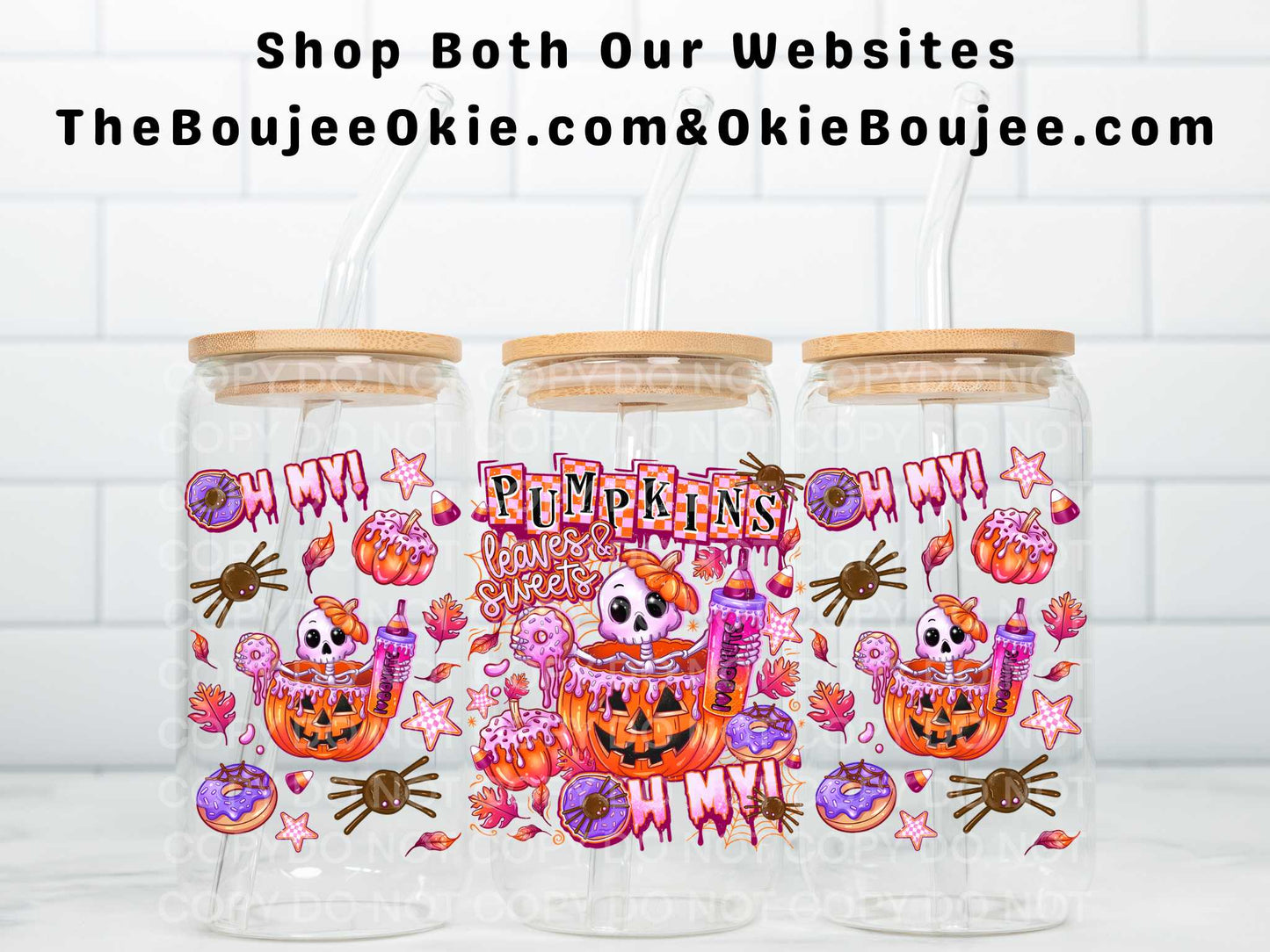 Pumpkins Leaves & Sweets Uv Dtf Wrap Double Sided