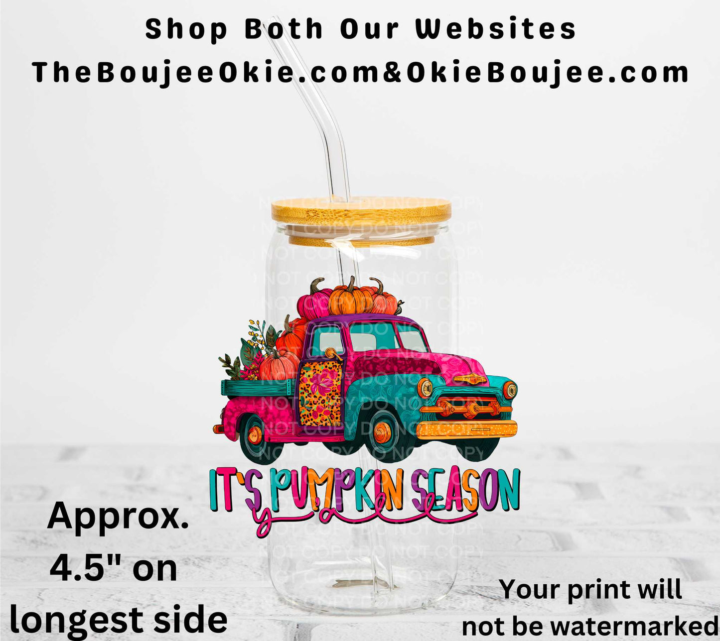 It's Pumpkin Season Y'All UV DTF Decal Double Sided