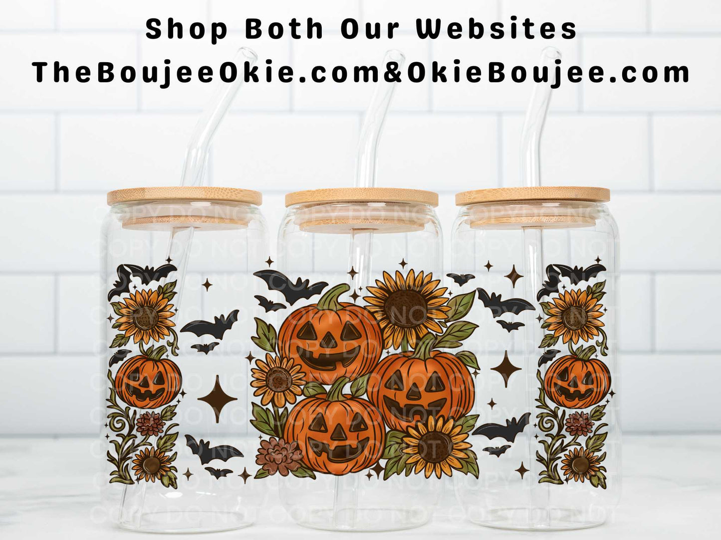 Fall Sunflowers & Pumpkins Uv Dtf Wrap Double Sided