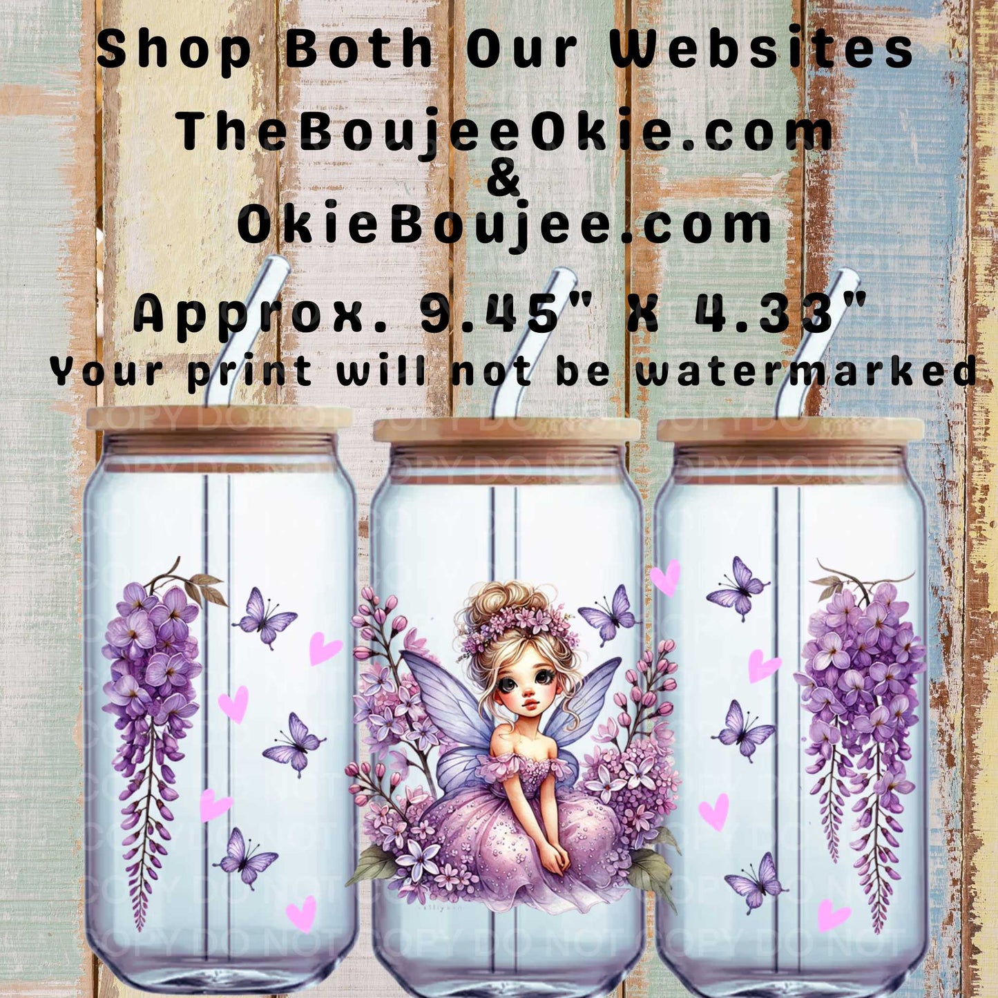 Purple Floral Fairy Girl Double Sided Uv Dtf Wrap