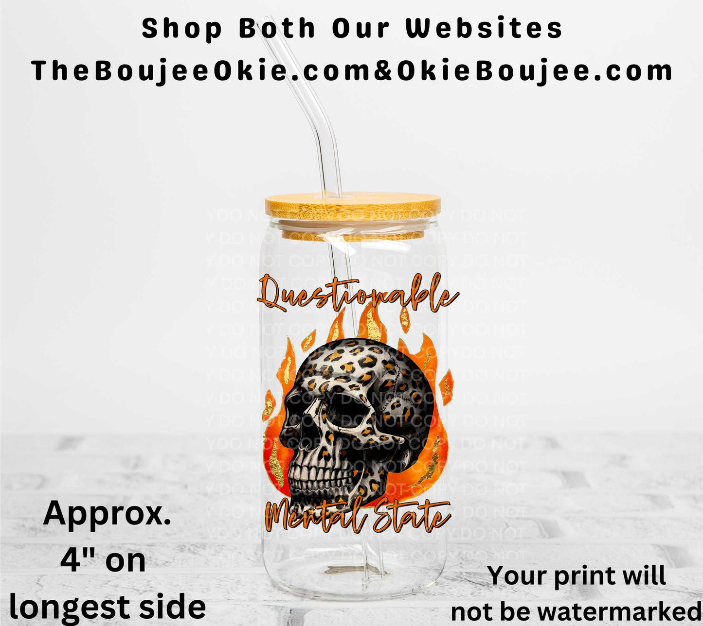 Questionable Mental State UV DTF Decal Double Sided