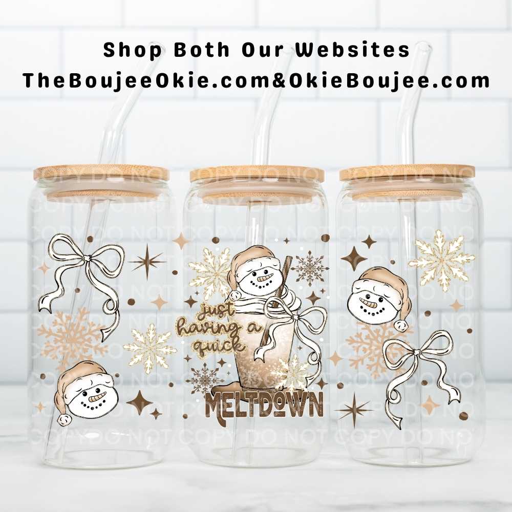 Just Having A Quick Meltdown Snowman Coffee Uv Dtf Wrap