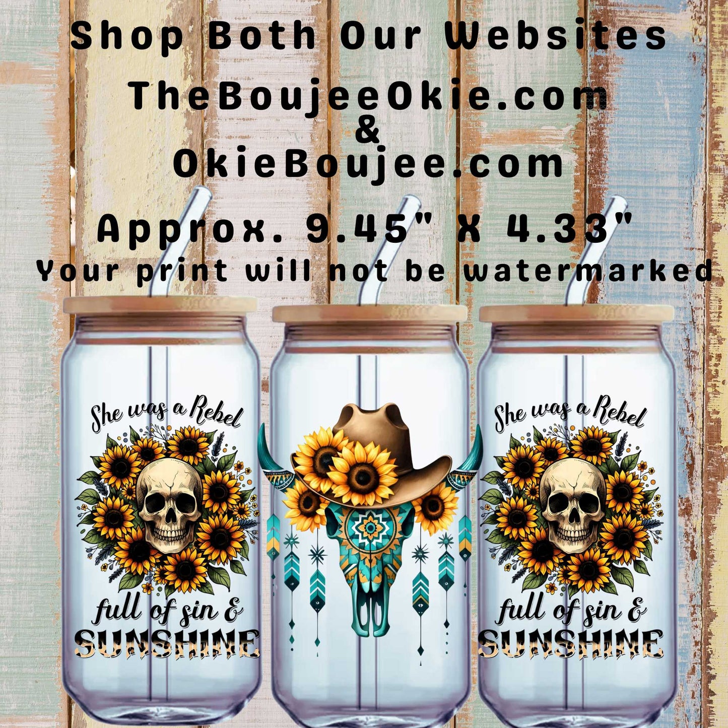 Sin & Sunshine Double Sided Uv Dtf Wrap