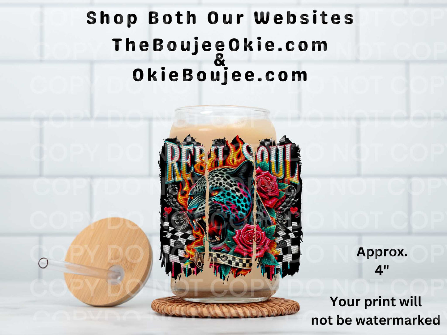 Rebel Soul Tiger UV DTF Decal Double Sided