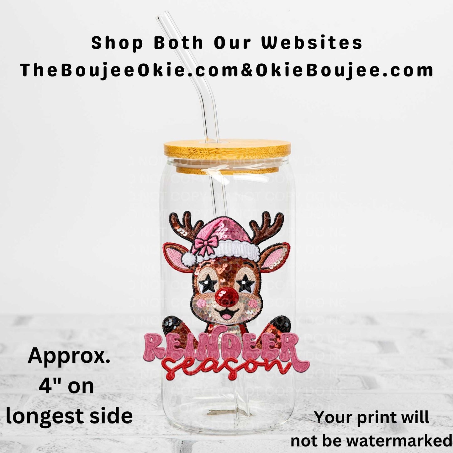 Sequin Reindeer Season Uv Dtf Decal