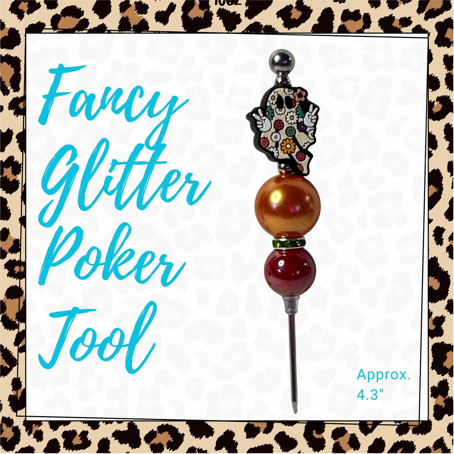 Fancy Beaded Glitter Poker Tool-Retro Floral Ghost