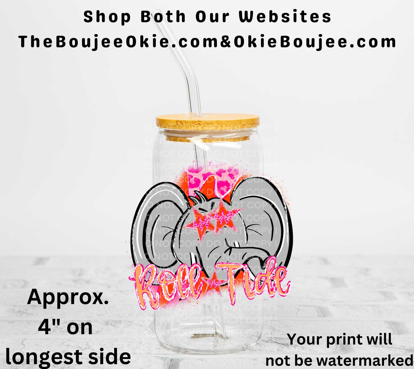 Roll Tide UV DTF Decal Double Sided