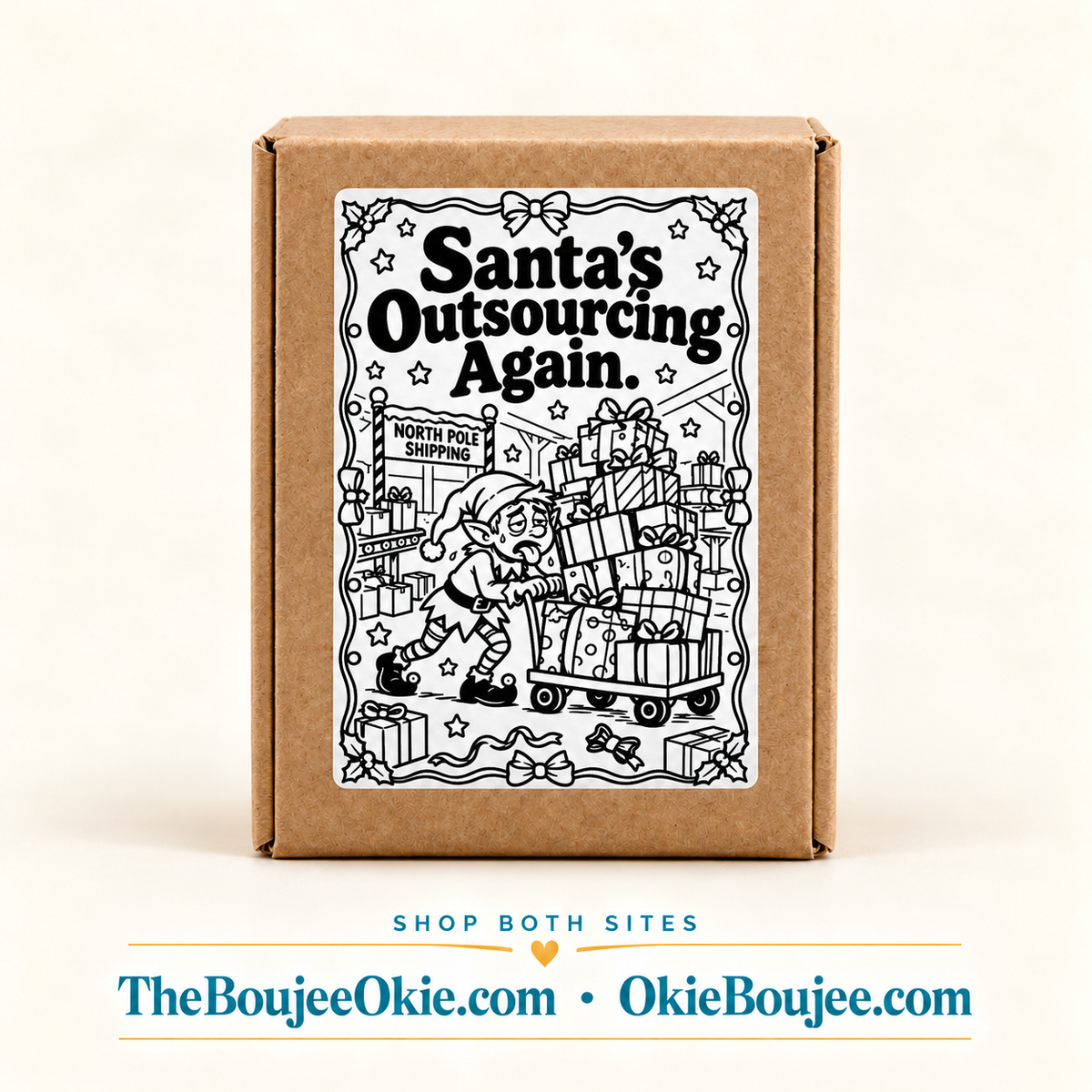 Santa's Outsourcing Again 4X6 Thermal Label Shipping Packaging Stickers Pack of 20
