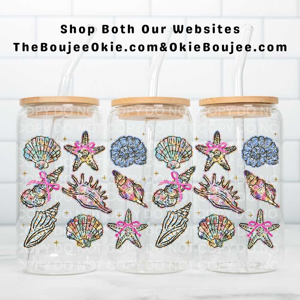 Sea Shells Uv Dtf Cup Wrap Double Sided