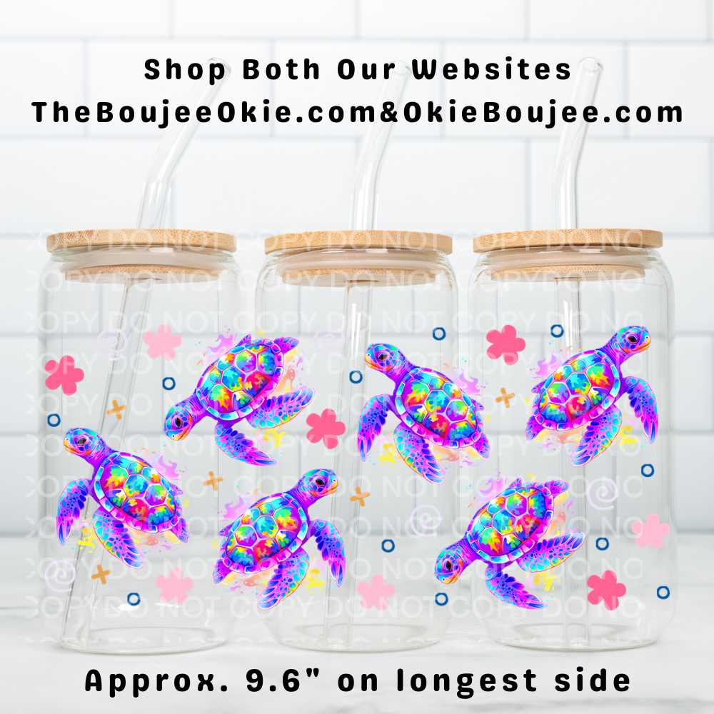 Sea Turtles Uv Dtf Wrap Double Sided
